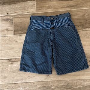 Vintage Marithe Francois Girbaud Striped Jean shorts